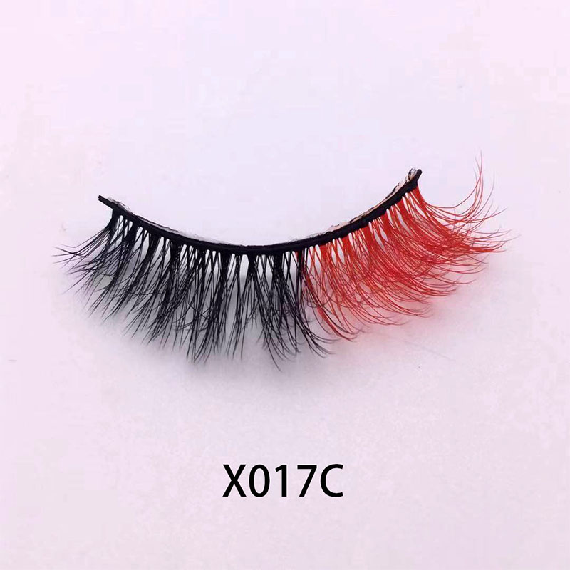 컬러 가짜 밍크 속눈썹 3D 컬링 가짜 속눈썹