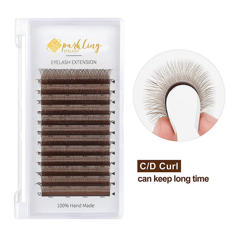YY 속눈썹 연장 속눈썹 브라운 C 경기자 0.07mm 8-15mm 혼합 속눈썹